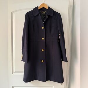 J. Crew - Lady Day Coat (Thinsulate & Navy Wool Coat with Gold Buttons) - NWT